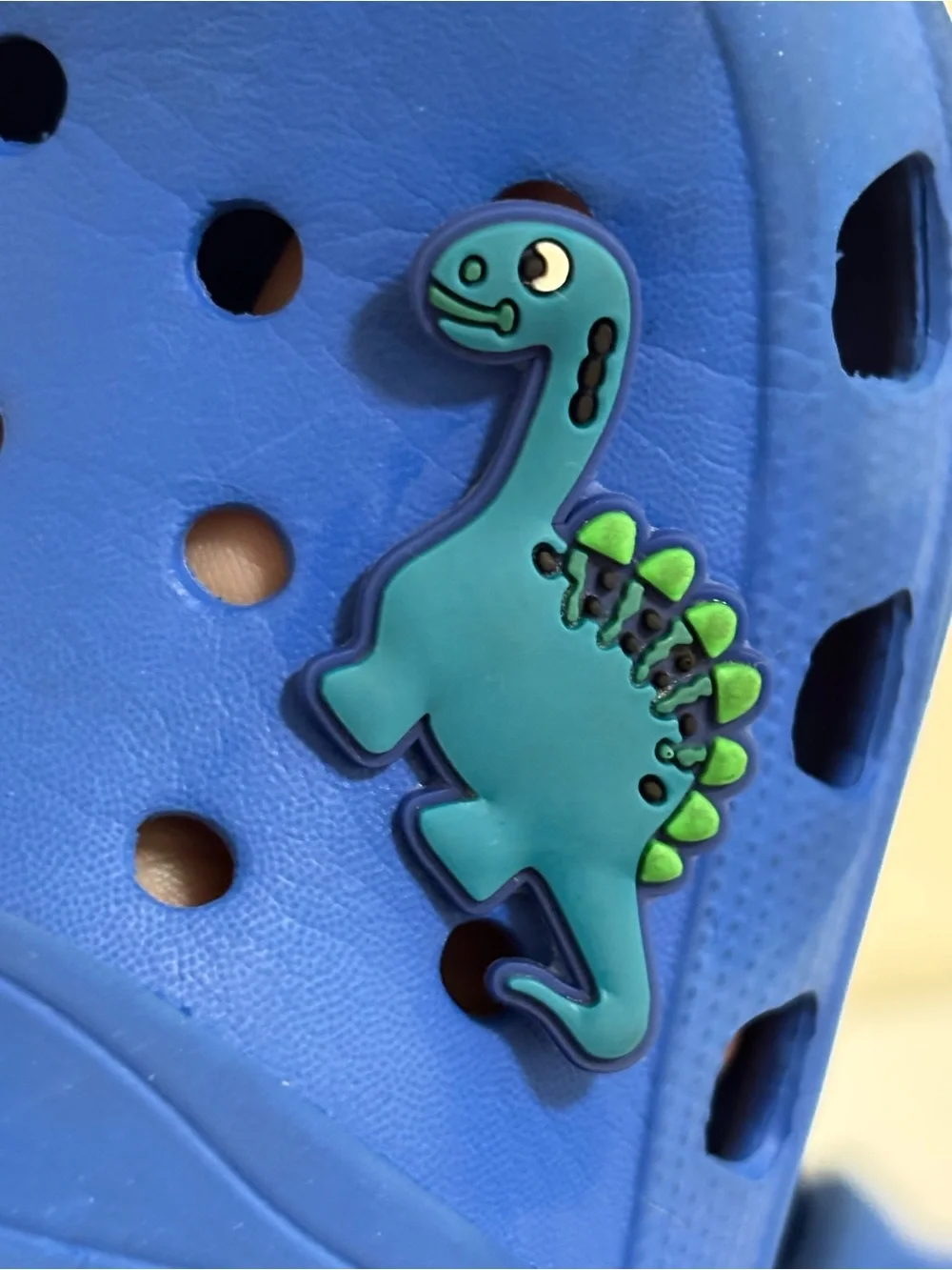 Kids Blue Slip-On Sandals with Dino Charm